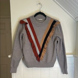 THML Varsity Ruffle Gray Sweater size Small